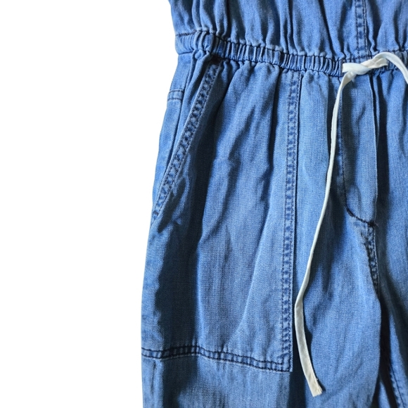 Aritzia WILFRED FREE Valletta Overalls Cropped Chambray Size XS Lightweight - Picture 6 of 11